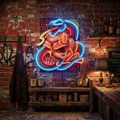 The Snake Has A Skull LED Neon Sign Light Pop Art