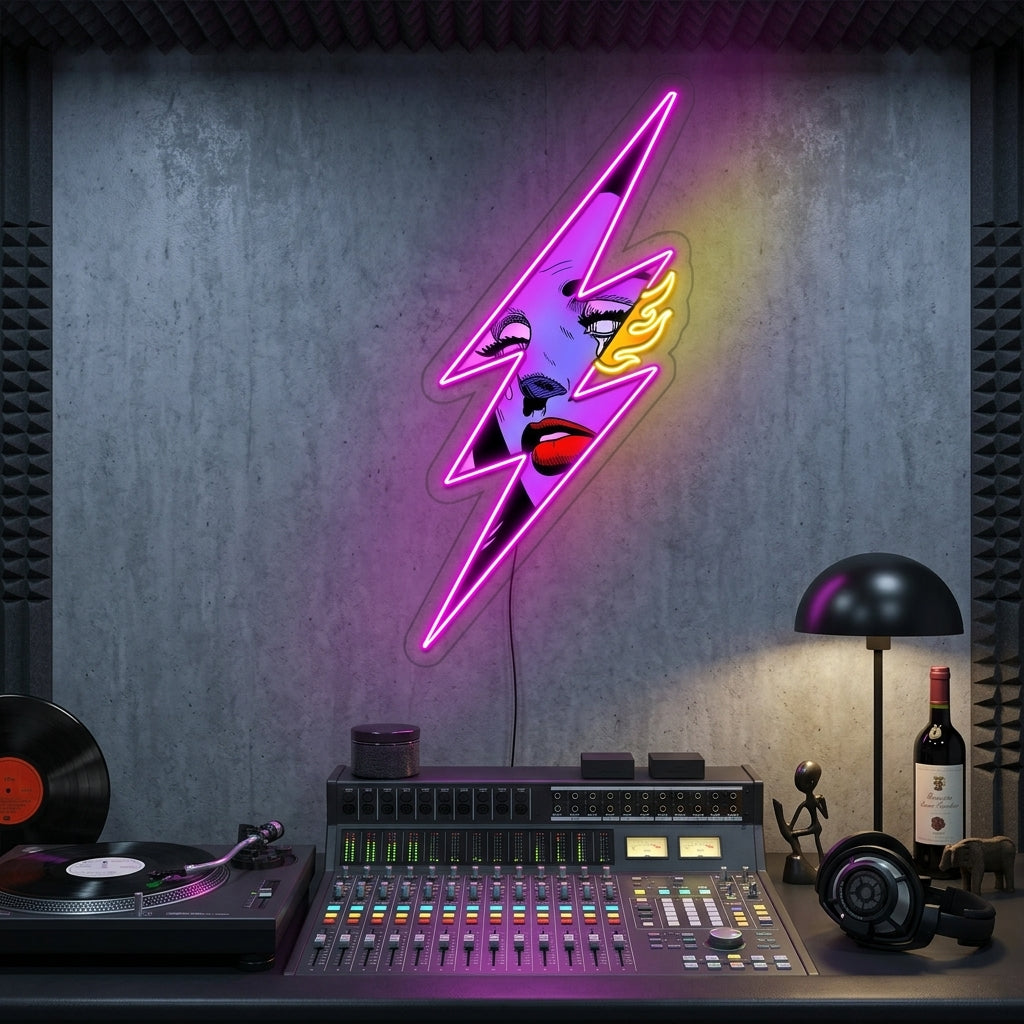 Thunder Girl Neon Sign x Acrylic Artwork