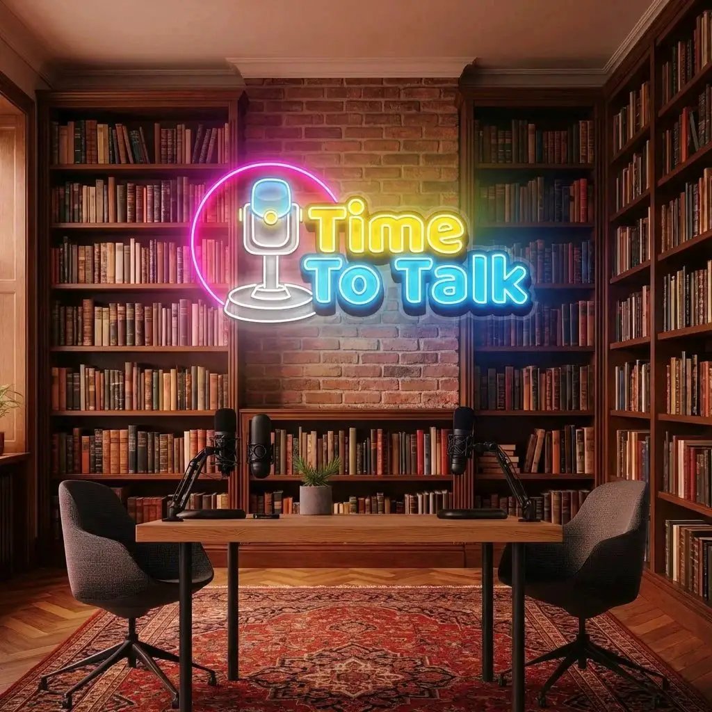 "Time To Talk" Podcast LED Neon Sign - Custom Artwork – multicolor – view 9