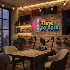 "Time To Talk" Podcast LED Neon Sign - Custom Artwork