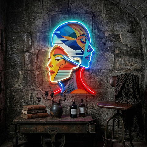 Together Portrait Painting Abstract Art LED Neon Sign Light Pop Art