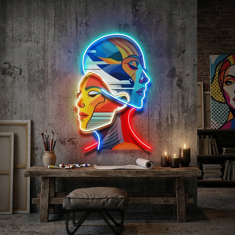 Together Portrait Painting Abstract Art LED Neon Sign Light Pop Art