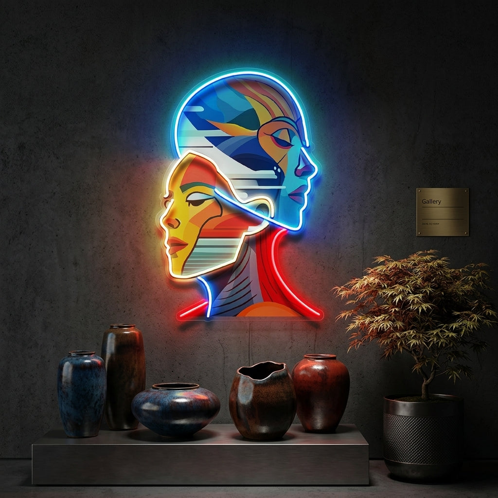 Together Portrait Painting Abstract Art LED Neon Sign Light Pop Art