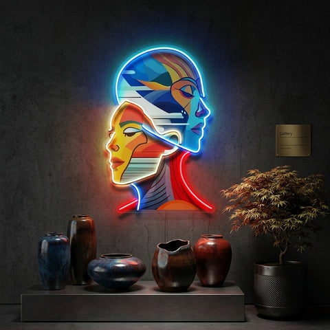 Together Portrait Painting Abstract Art LED Neon Sign Light Pop Art
