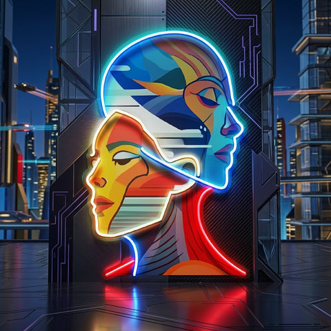 Together Portrait Painting Abstract Art LED Neon Sign Light Pop Art