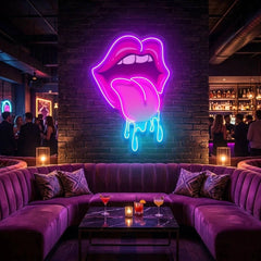 Lips Dripping Artwork Led Neon Sign Light