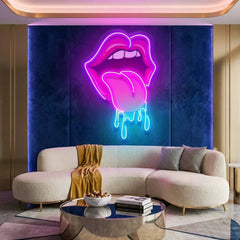 Lips Dripping Artwork Led Neon Sign Light