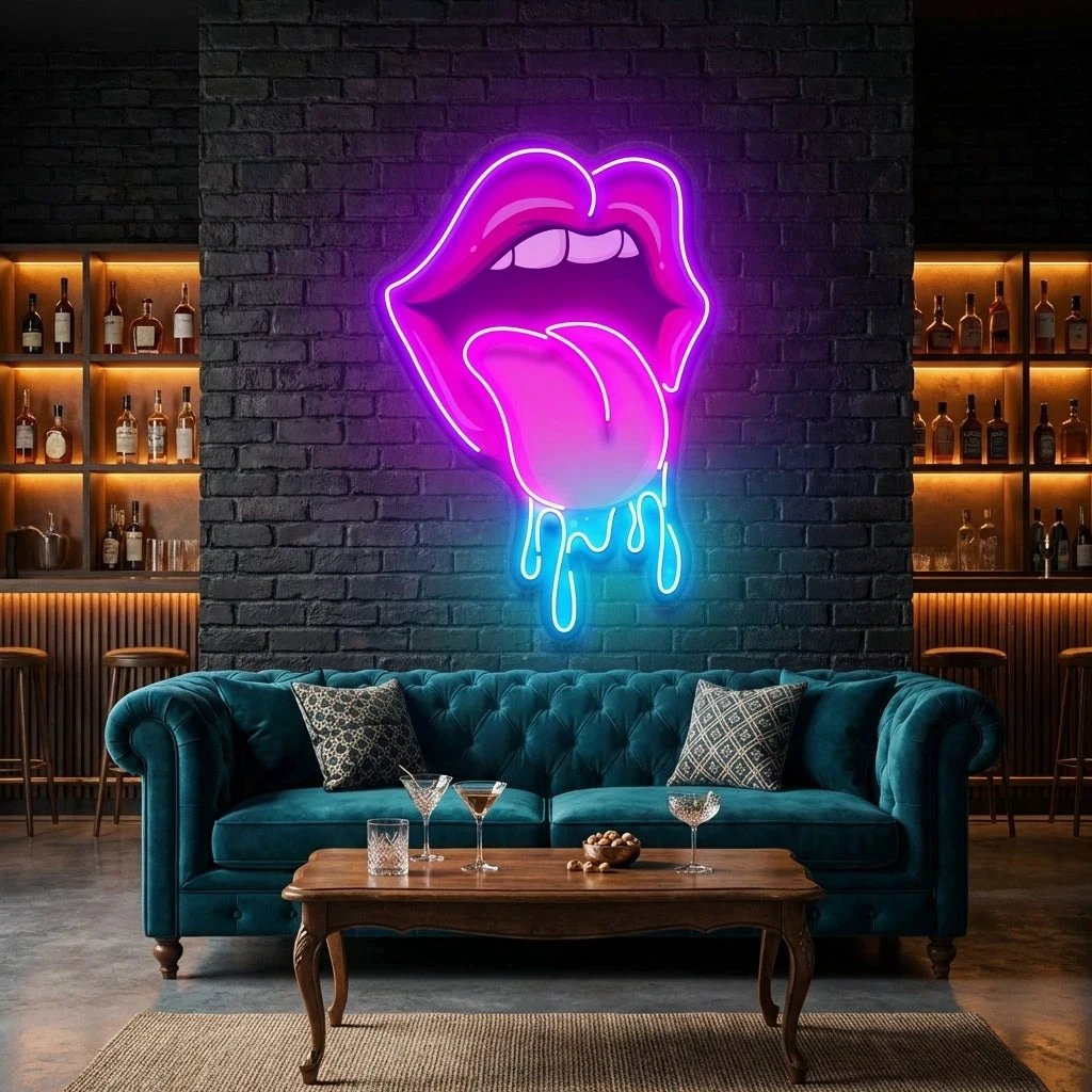 Lips Dripping Artwork Led Neon Sign Light