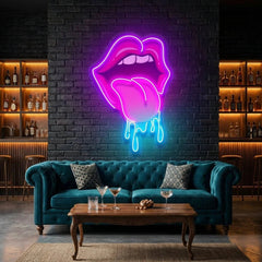 Lips Dripping Artwork Led Neon Sign Light
