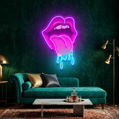 Lips Dripping Artwork Led Neon Sign Light