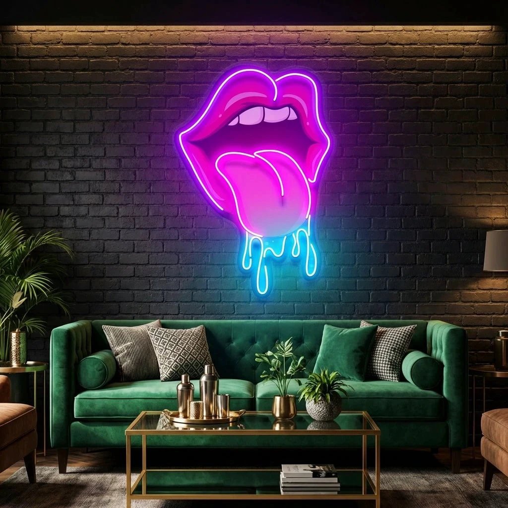 Lips Dripping Artwork Led Neon Sign Light
