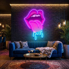 Lips Dripping Artwork Led Neon Sign Light