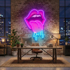 Lips Dripping Artwork Led Neon Sign Light