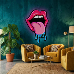 Lips Dripping Artwork Led Neon Sign Light
