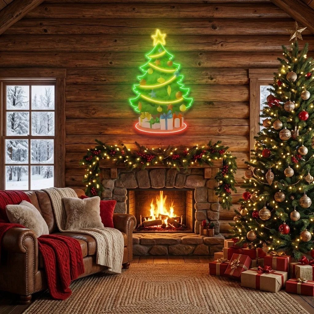 Traditional Christmas Tree Art Work Led Neon Sign Light