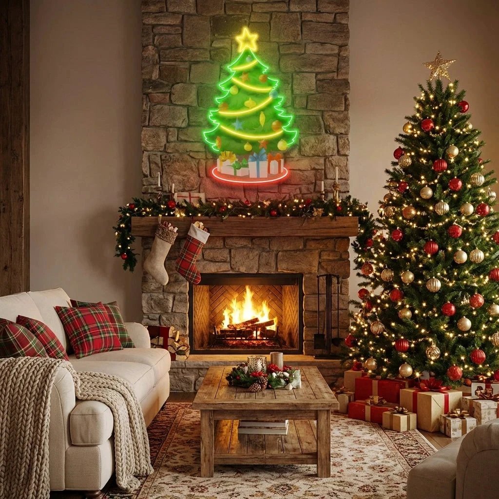 Traditional Christmas Tree Art Work Led Neon Sign Light