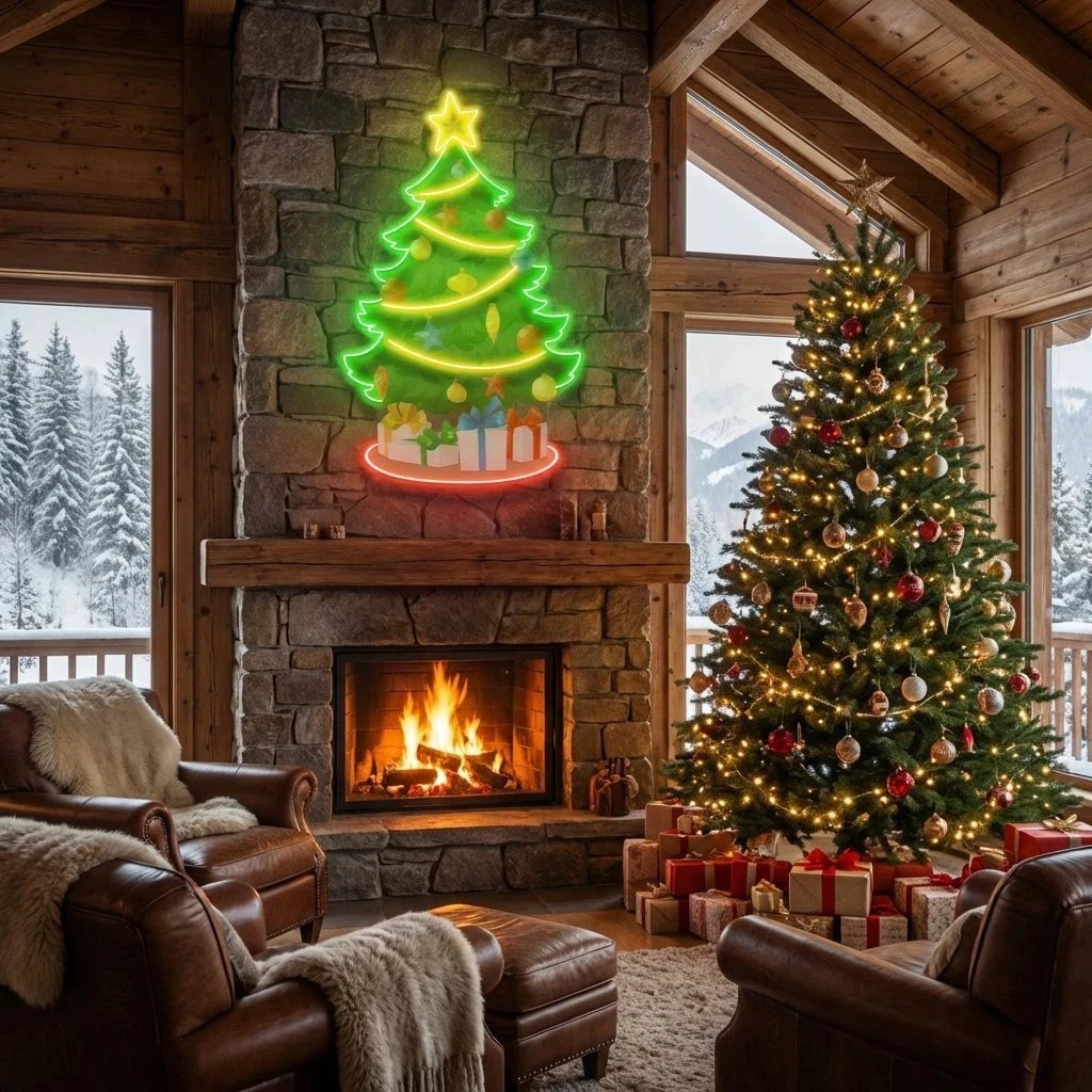 Traditional Christmas Tree Art Work Led Neon Sign Light