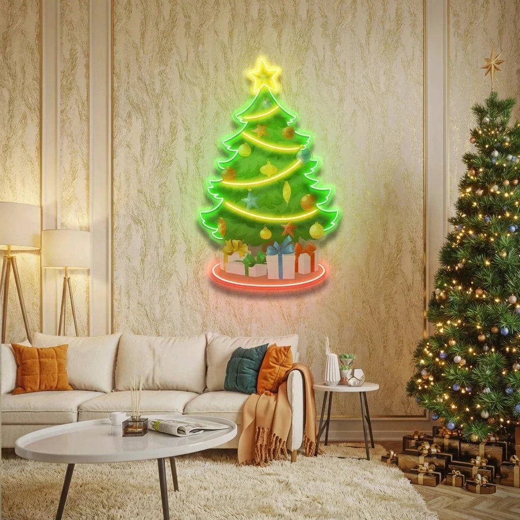Traditional Christmas Tree Art Work Led Neon Sign Light