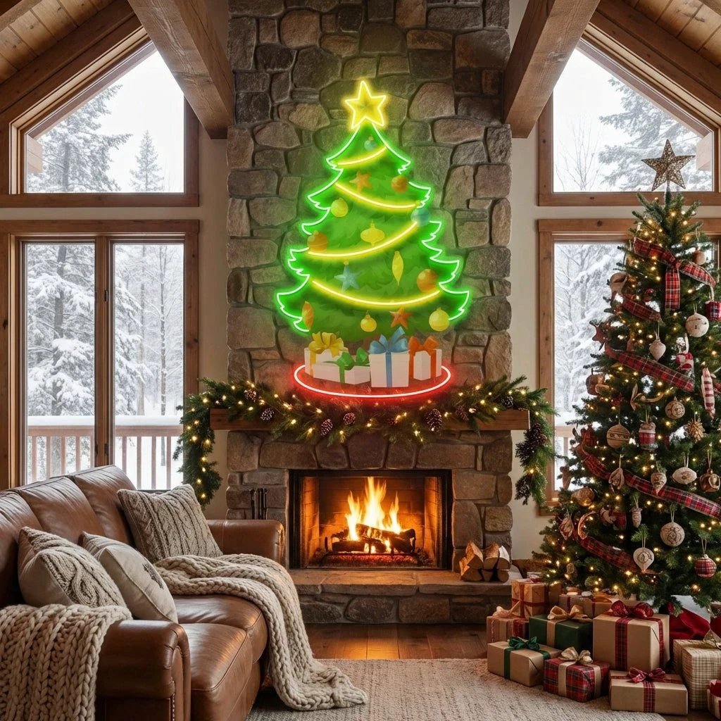 Traditional Christmas Tree Art Work Led Neon Sign Light