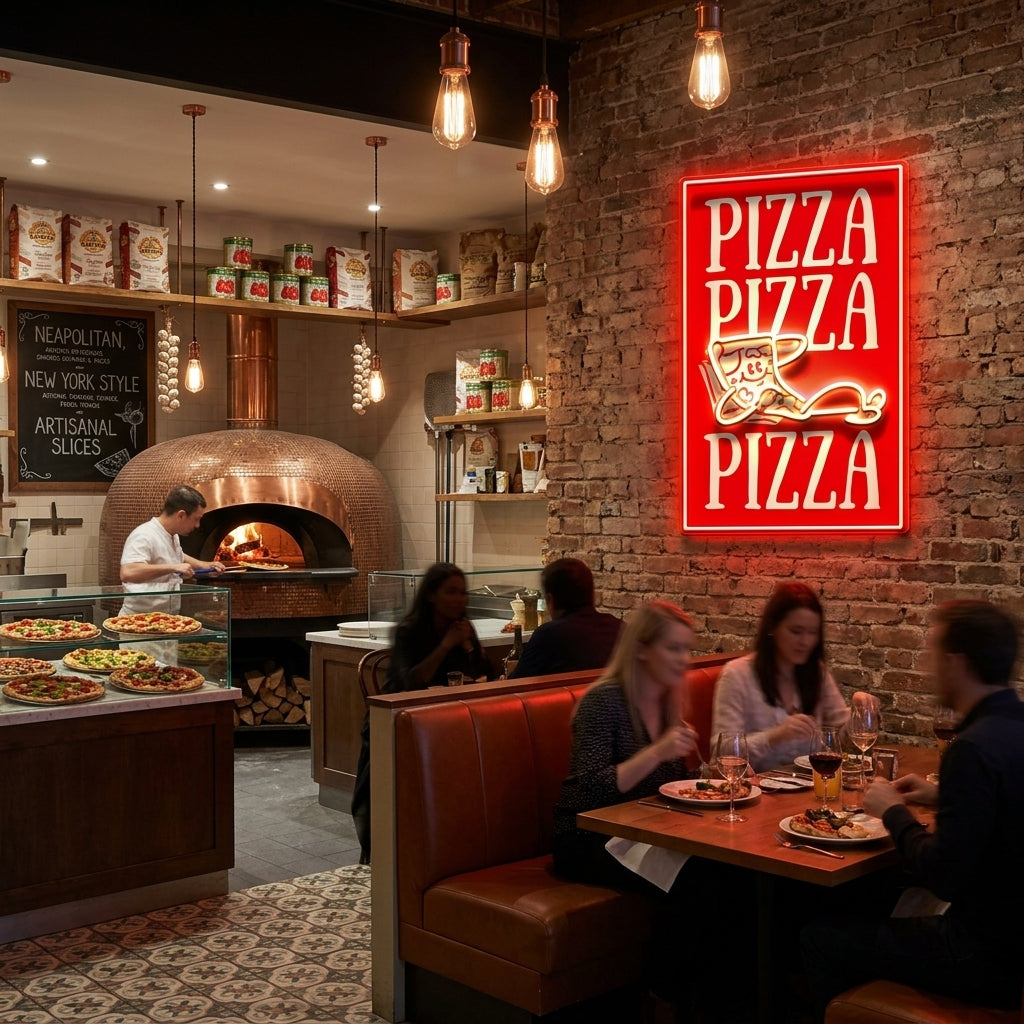 Triple Love For Pizza LED Neon Sign Light Pop Art