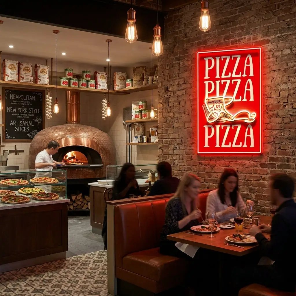 Triple Love For Pizza LED Neon Sign Light Pop Art