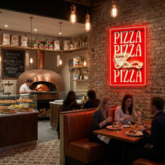 Triple Love For Pizza LED Neon Sign Light Pop Art