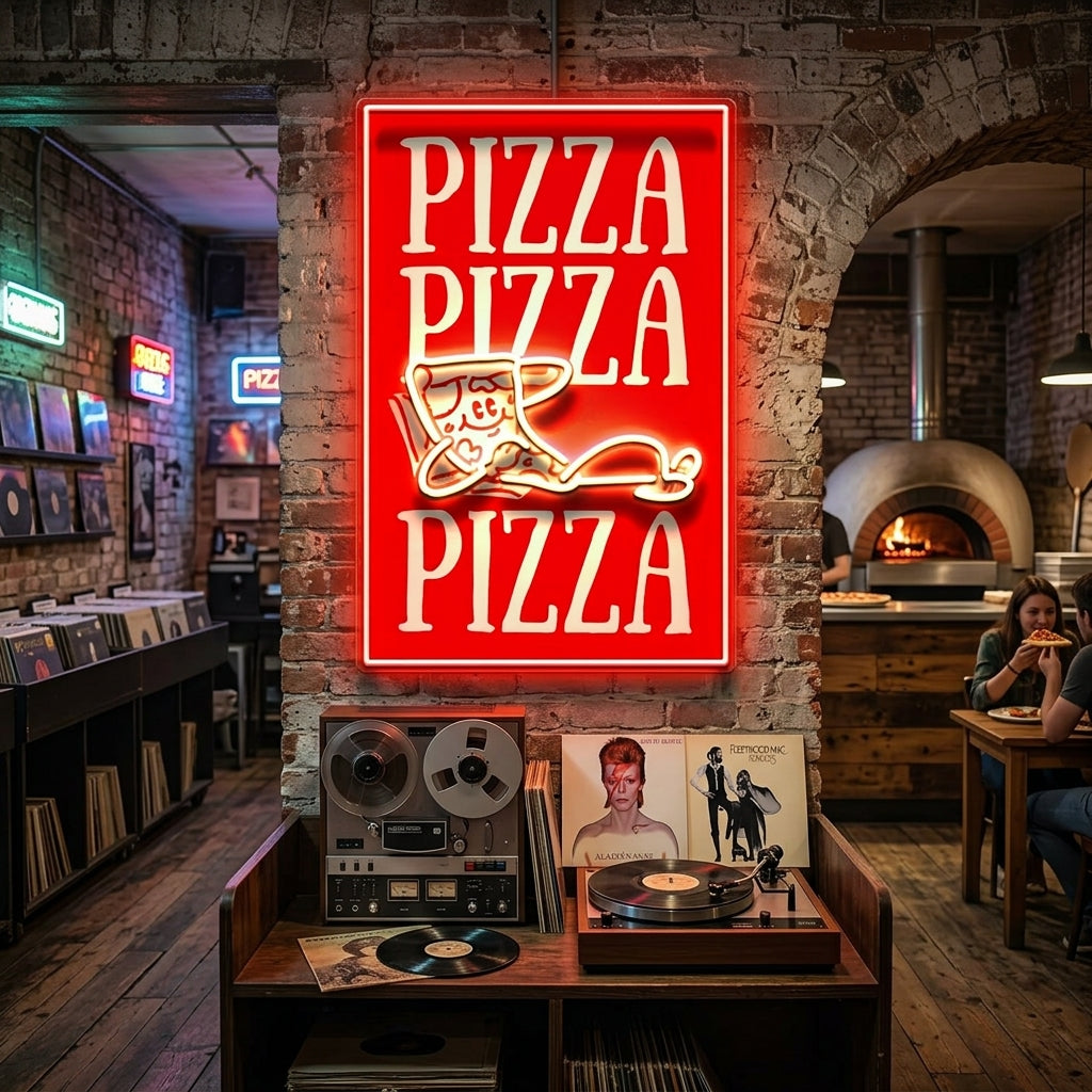 Triple Love For Pizza LED Neon Sign Light Pop Art