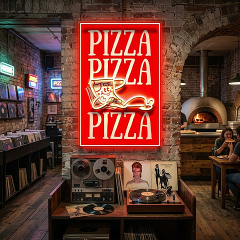 Triple Love For Pizza LED Neon Sign Light Pop Art