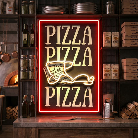 Triple Love For Pizza LED Neon Sign Light Pop Art