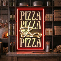 Triple Love For Pizza LED Neon Sign Light Pop Art
