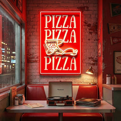 Triple Love For Pizza LED Neon Sign Light Pop Art