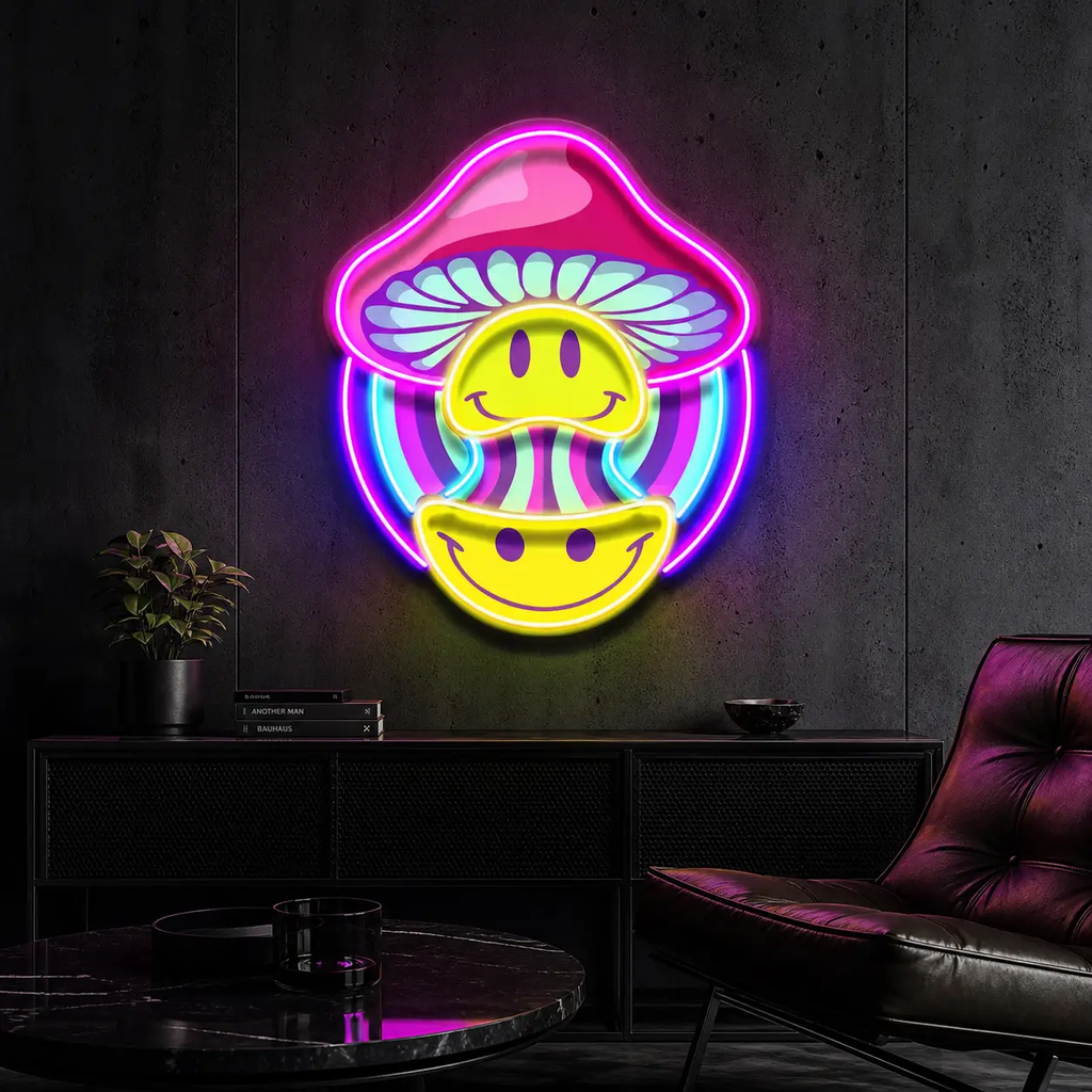 Trippy Mushroom Vibes LED Neon Sign Light Pop Art