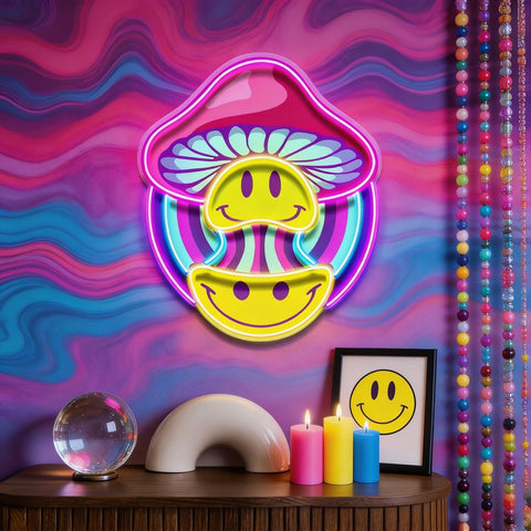 Trippy Mushroom Vibes LED Neon Sign Light Pop Art