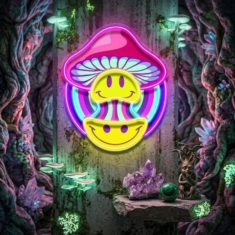 Trippy Mushroom Vibes LED Neon Sign Light Pop Art