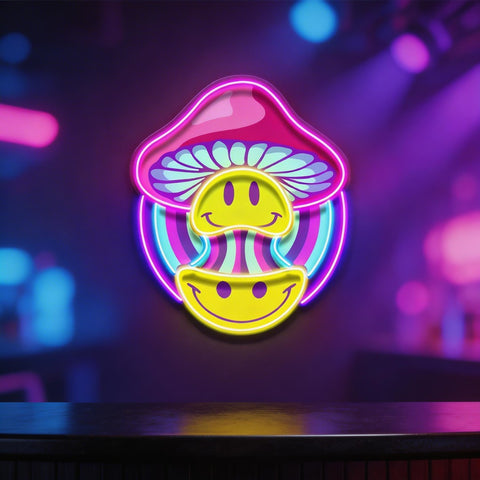 Trippy Mushroom Vibes LED Neon Sign Light Pop Art