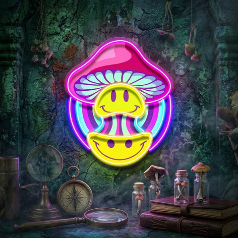 Trippy Mushroom Vibes LED Neon Sign Light Pop Art