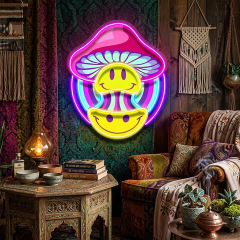 Trippy Mushroom Vibes LED Neon Sign Light Pop Art