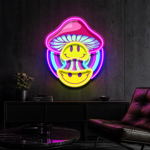 Trippy Mushroom Vibes LED Neon Sign Light Pop Art