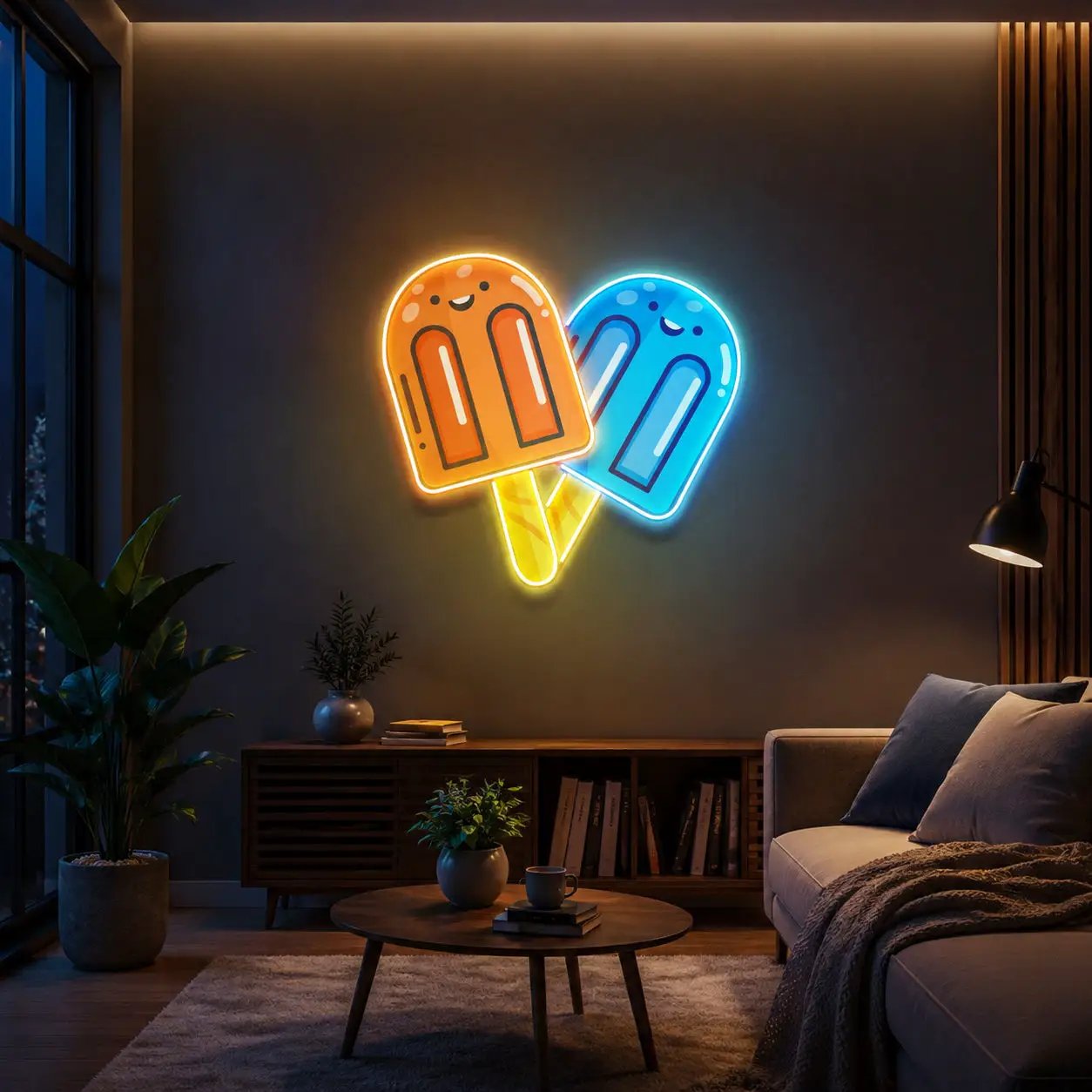 Two Popsicles Led Neon Acrylic Artwork