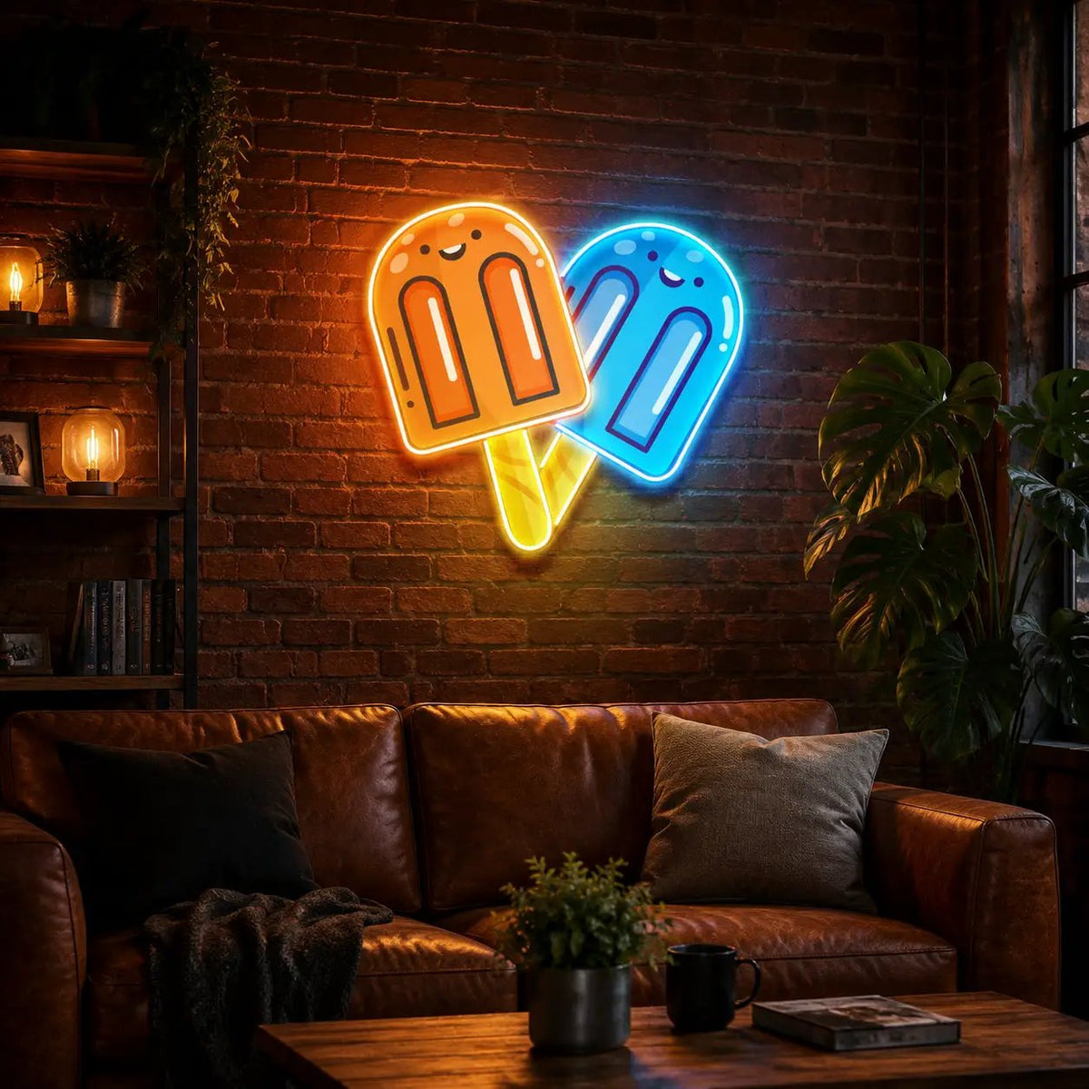 Two Popsicles Led Neon Acrylic Artwork