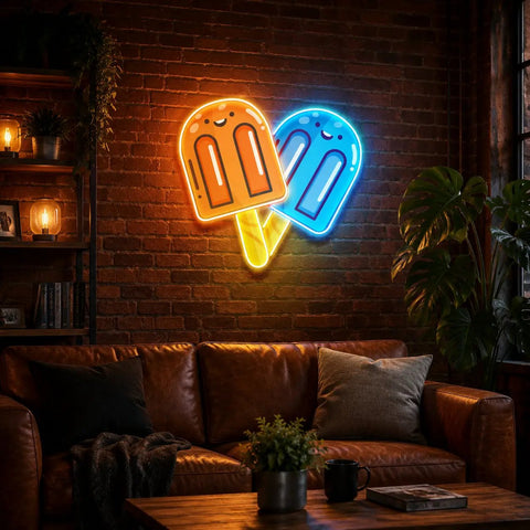Two Popsicles Led Neon Acrylic Artwork