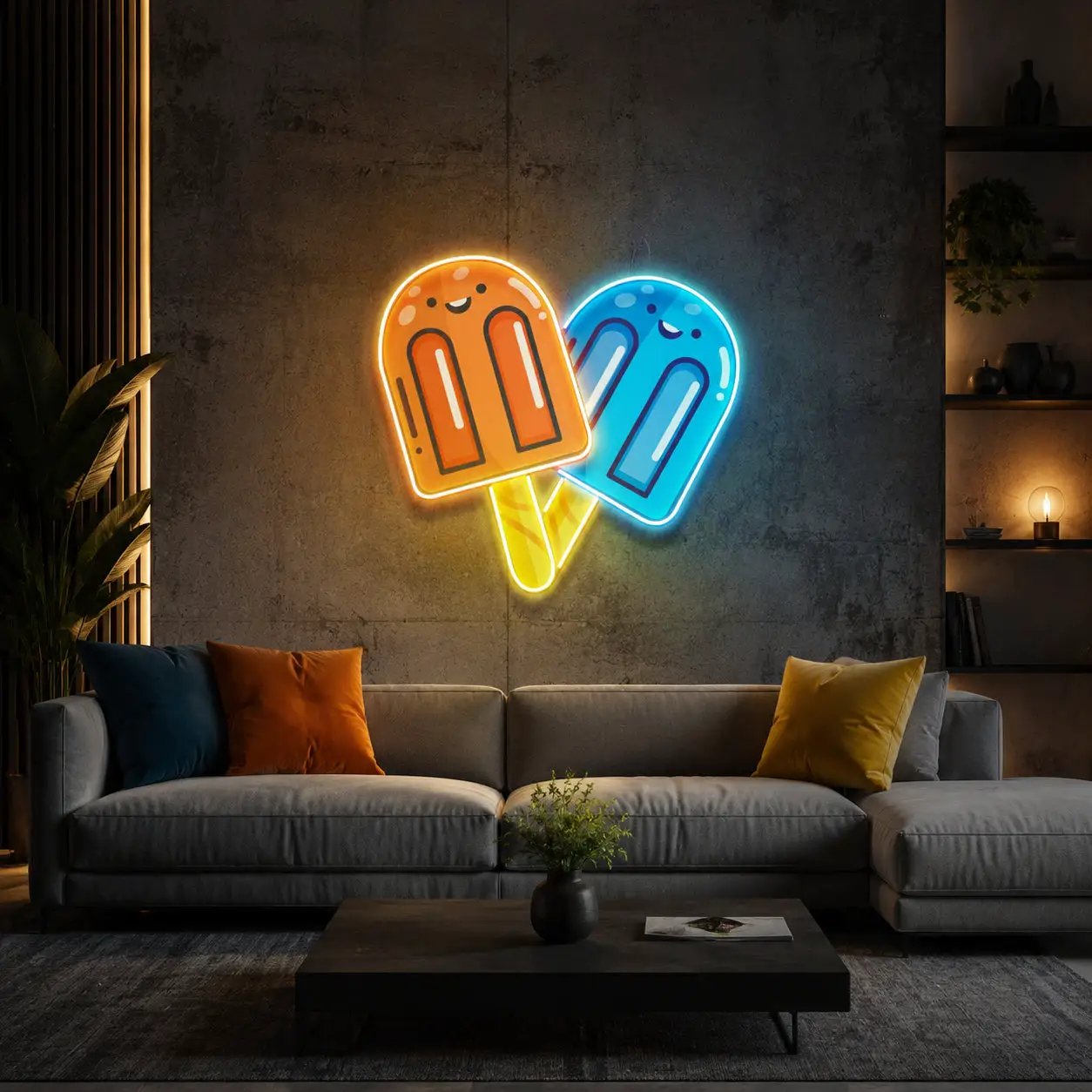 Two Popsicles Led Neon Acrylic Artwork