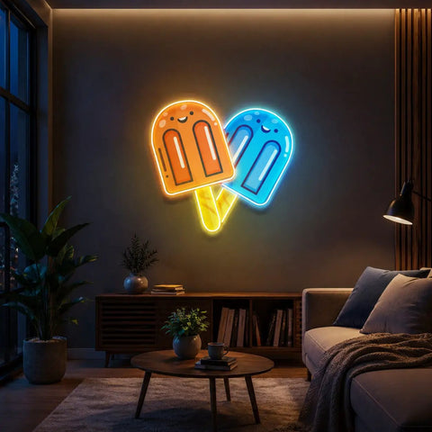 Two Popsicles Led Neon Acrylic Artwork