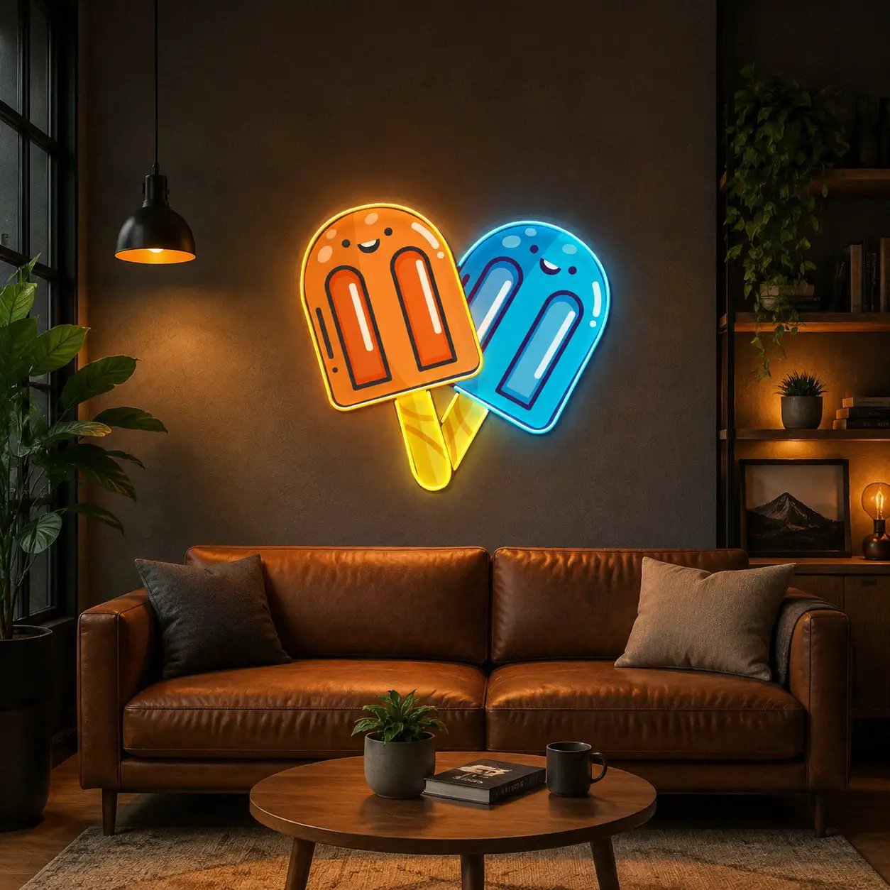 Two Popsicles Led Neon Acrylic Artwork
