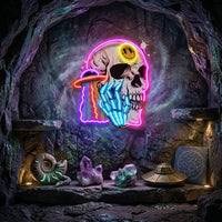 UFO Skull Vibe LED Neon Sign Light Pop Art