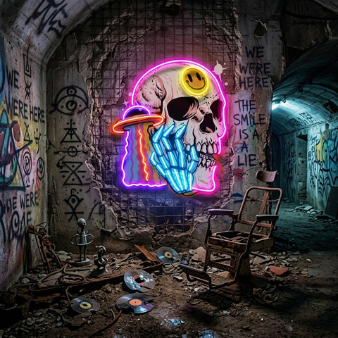 UFO Skull Vibe LED Neon Sign Light Pop Art