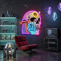 UFO Skull Vibe LED Neon Sign Light Pop Art