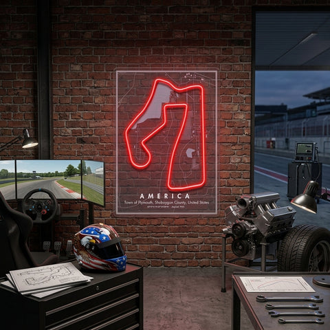America Formula F1 Circuit LED Neon Sign Light Pop Art