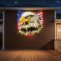 USA Patriotic Eagle Flag Neon Sign