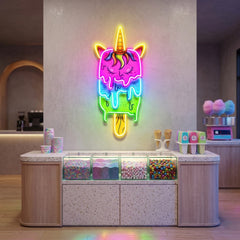 Unicorn Ice Cream LED Neon Sign Light Pop Art